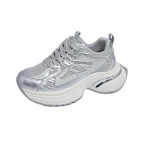 Respirable Thick Bottom Dad Shoes for Women in All Seasons Breathable Fashionable Flat Heel Anti-Odor Casual Footwear