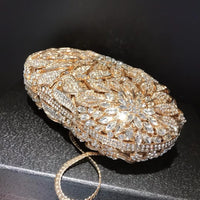 Luxury Crystal Clutch Purse Evening Bags Clutches Rhinestone Women Party Bag Diamond Leaves Shoulder Bags