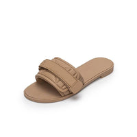 Fashionable and casual one-word flip-flops for women with lettered buckles and a flat bottom - Natalia Home Fashion