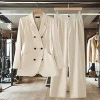 Elegant Double Breasted Jacket Suit Women's Long Sleeved Holiday Slim Blazers Coat Fashion Temperament business suit