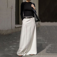 Urban Women's High Street Skirt Solid Color H-line High Waist Floor Length Skirts Loose Fit Casual Bottoms