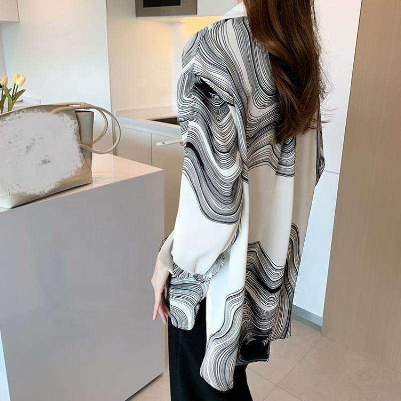 Design Sensation Casual Commute Women's Shirt Loose Fit Stylish Slimming Versatile Autumn New Korean Style Button up Top