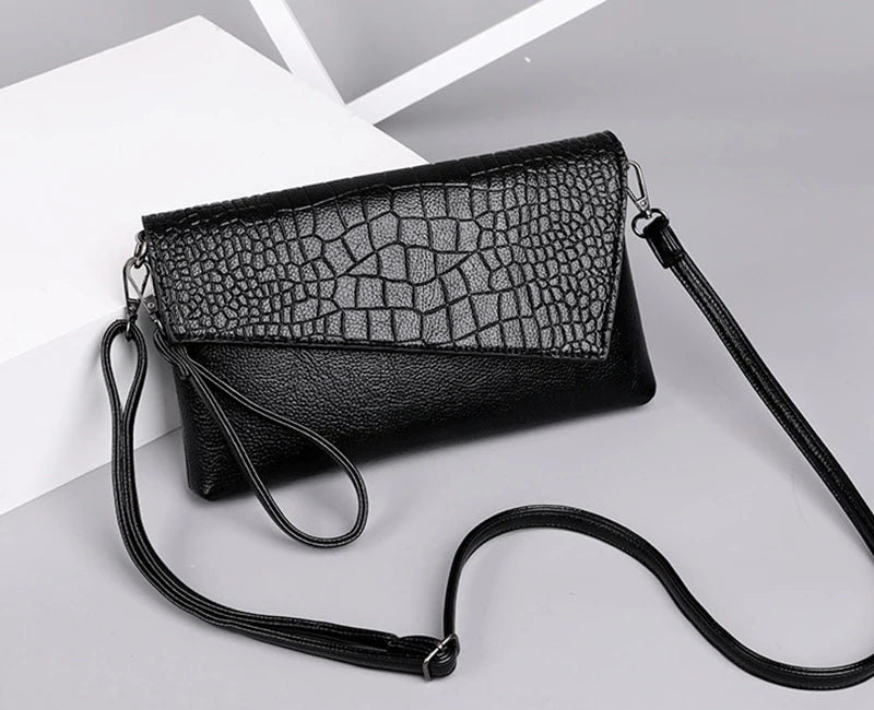 Women Flap Messenger Bags Crocodile pattern Design Shoulder Bags PU Leather Lady Fashion Handbags Vintage Crossbody Bag