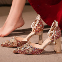 Crystal Women Wedding Shoes Rhinestone High Heels Ankle Strap Stilettos Women Crystal Party Dress Sandals