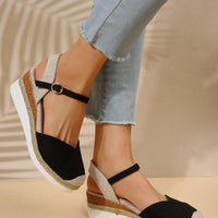 Women Closed Toe Wedge Sandals Women Buckle Strap Gladiator Shoes Woman Fashion Platform Sandals