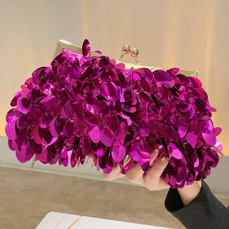 Silver Sequin Clutch for Women Evening Bag Prom Shiny Small Purse Fashion Handbag Banquet Bag Shoulder Bag Cocktail Party Clutch