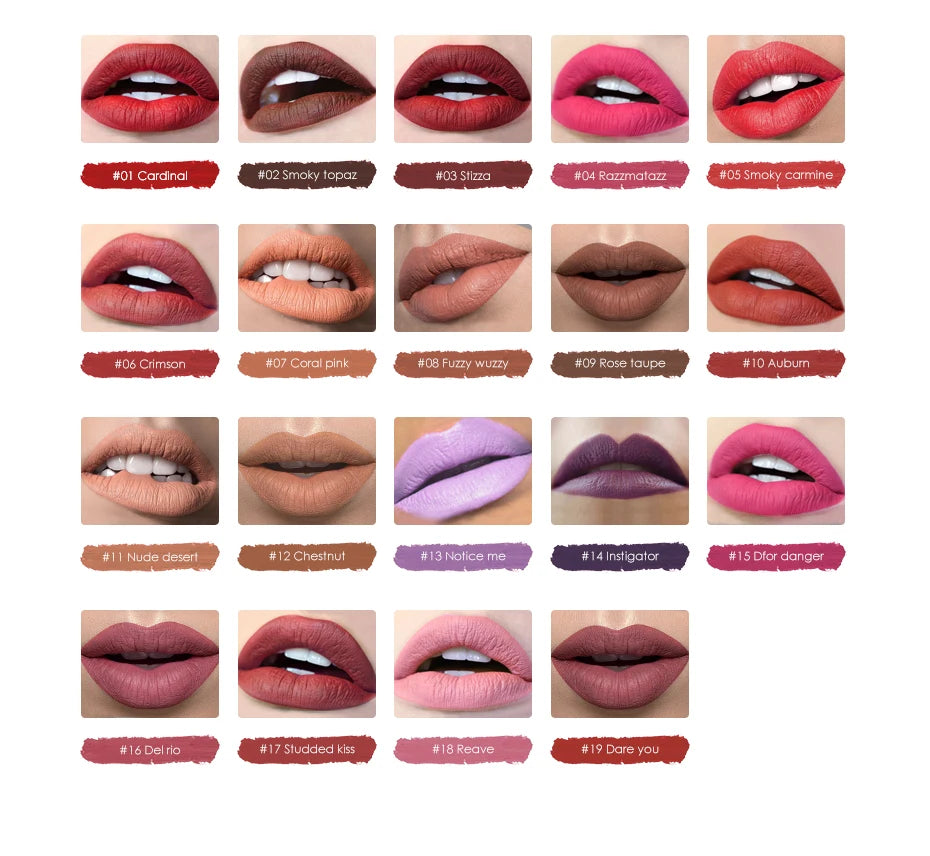 Matte Lipstick many Colors Waterproof Matte Lipsticks Soft Texture Lip Stick Cosmetic Sext Red Nude Lip Makeup