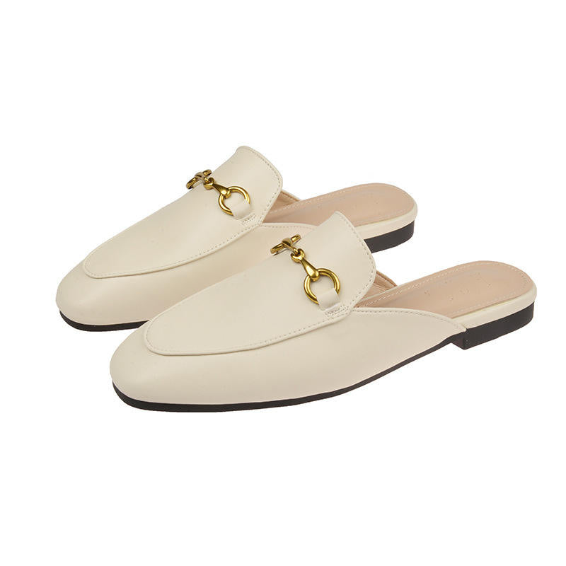 Fashion Pointed Toe Half Slippers Women Flat Shoes Ladies Slides Outside Mules Designer Sandals Summer Sandal Natalia Home Fashion    Natalia Home Fashion