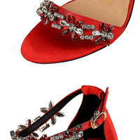 Open Toe Rhinestones Sandals Women New Designer Sexy High Heels Sandals Female Shoes Summer Heeled Sandals
