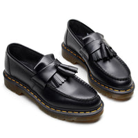 British Style Loafers Casual Round Toe Tassel Women's Leather Low Top Shoes Fashionable Slip-On Shoes
