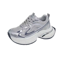 Respirable Thick Bottom Dad Shoes for Women in All Seasons Breathable Fashionable Flat Heel Anti-Odor Casual Footwear