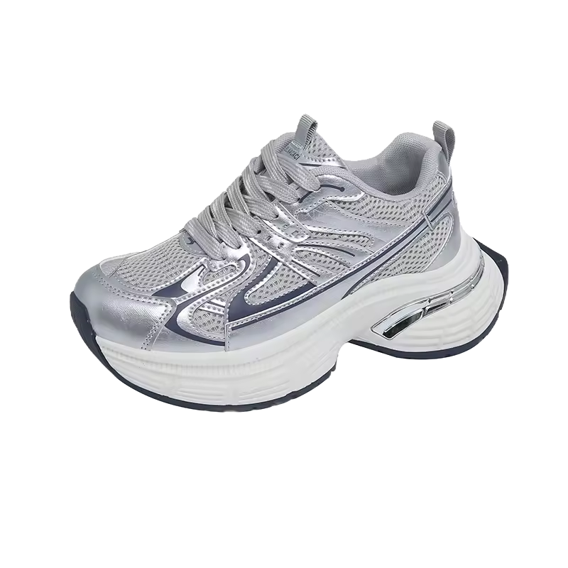 Respirable Thick Bottom Dad Shoes for Women in All Seasons Breathable Fashionable Flat Heel Anti-Odor Casual Footwear