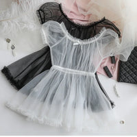 Tulle Temptation Sexy Lingerie Princess Dress Sexy Sleepwear Word Shoulder Mesh Tutu Night Dress Nightgowns Women