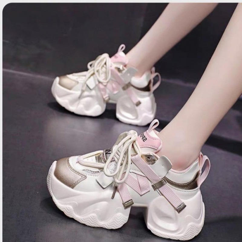 Chunky Sneakers Women Block Style 8cm Platform Lightweight & Versatile Casual Sports