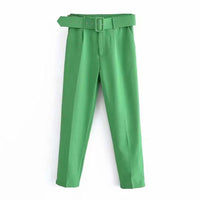 Fashion Ankle Length Suit Pants Office Lady Pencil Pants Spring High Waist Women's Capris Basic Slim Work Trousers