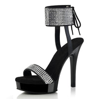 Club 13cm Strip High Heels Exotic Dancer Rhinestone Nightclub Gothic Stripper Pole Dance Fashion Sexy Fetish Full Dress