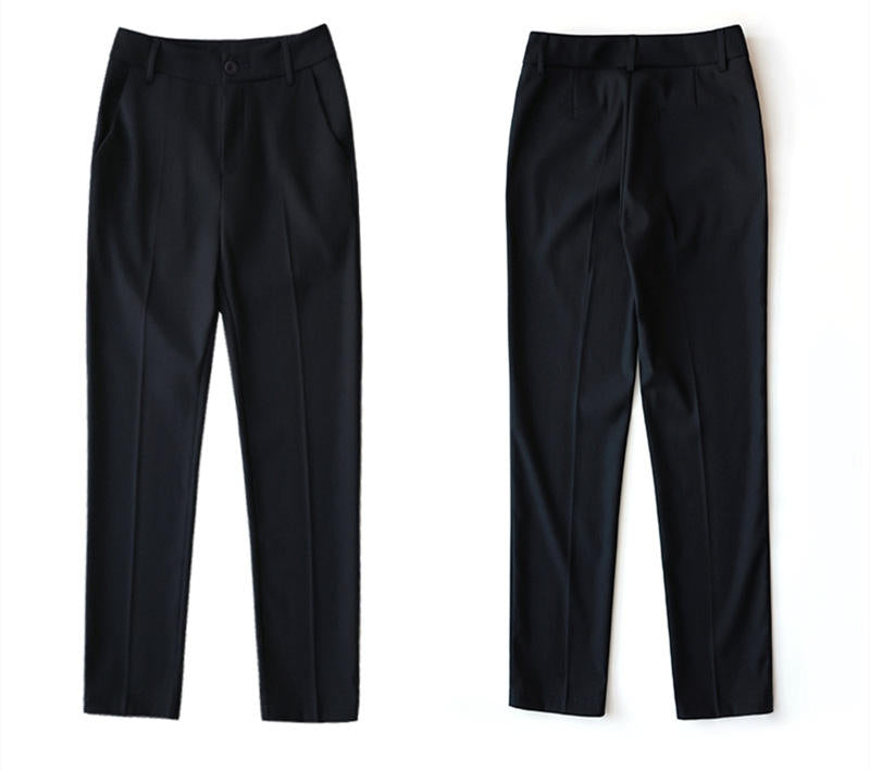 High Waist Formal Ankle Length Pants Women Casual Classic Slim Office Pencil pants Straight Suit Trousers