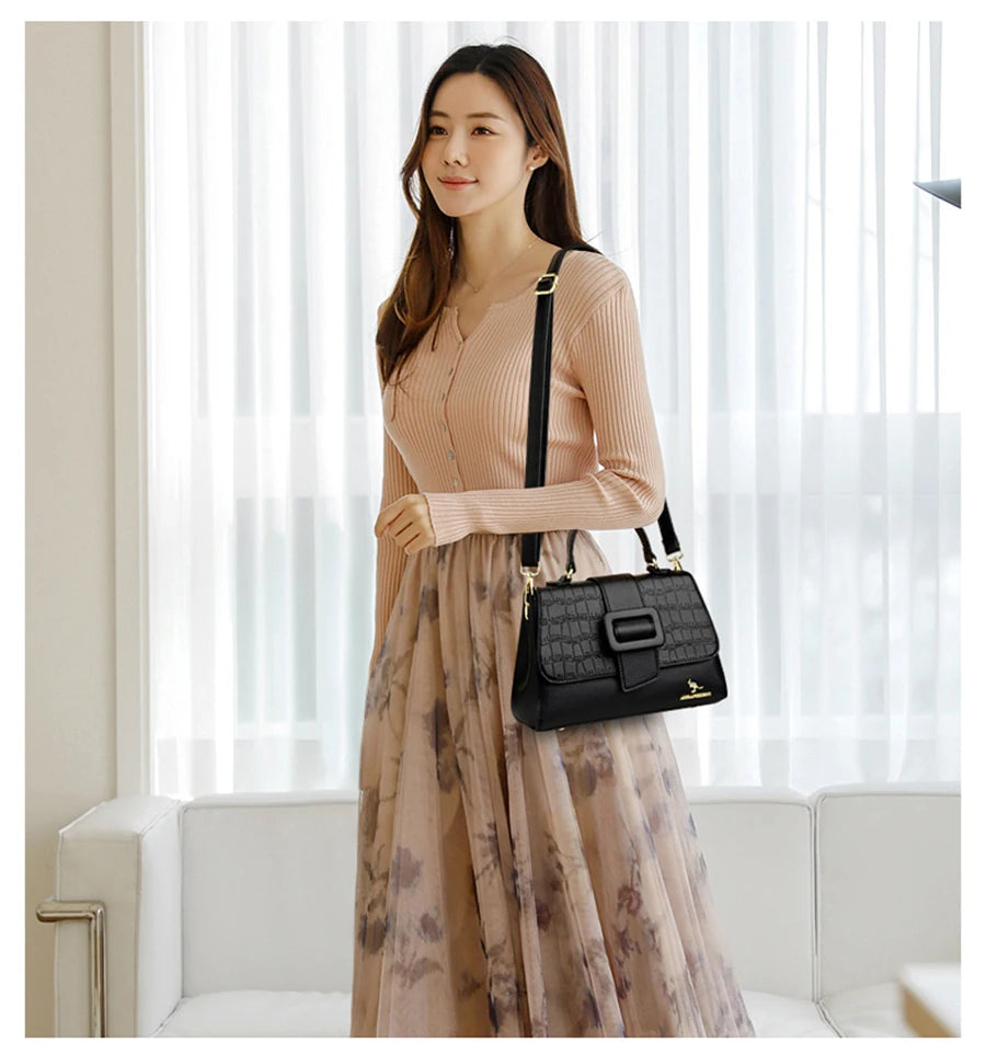 Large Capacity Casual Tote Bag Leather Shoulder Crossbody Bags for Women Designer Handbag