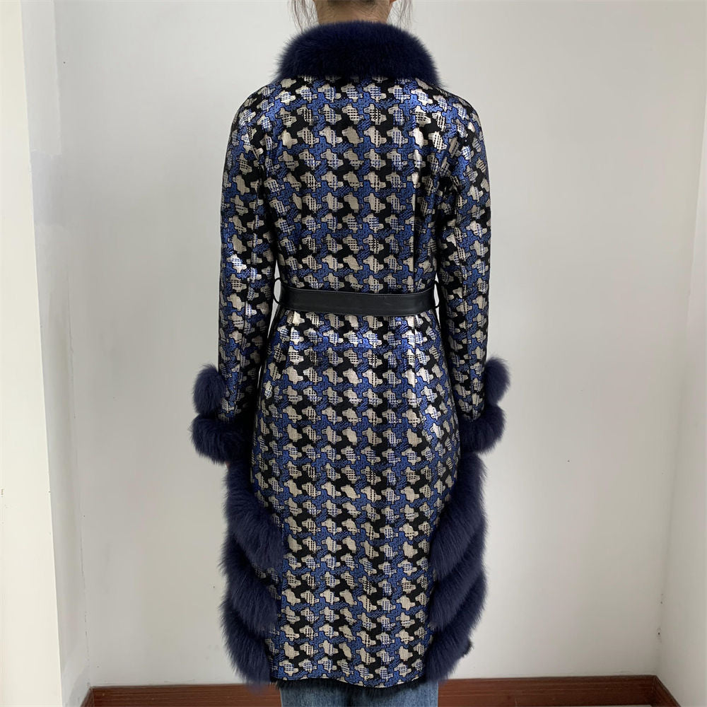 Soft Warm Luxury Wool Double Sided Sheepskin Fur Jacket Winter Women Genuine Sheep Shearling Leather Trench Coat Natalia Home Fashion    Natalia Home Fashion