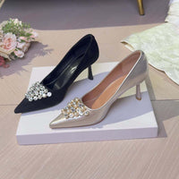 Style High-Grade French High Heels Fashion Rhinestone Wedding Shoes Bridal Shoes