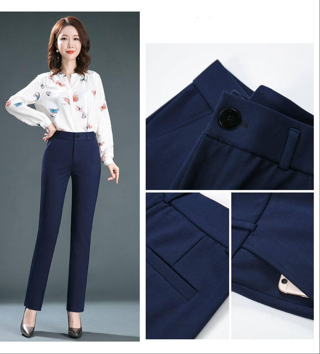 High Waist Office Flare Pants Slim Casual Trousers Stretchy Boot Cut Pants Women Formal Skinny