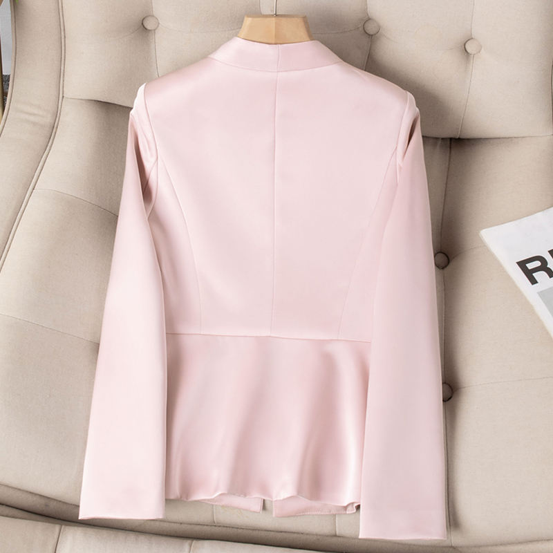 Women's Slim Fit Blazer Suit Fashion Solid Color Single Button Jacket Office Lady Coat and Pants