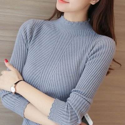 Women's Long Sleeve Knitted Half High Neck Sweater Invariant Fitted Top Style Base Sweater Natalia Home Fashion    Natalia Home Fashion