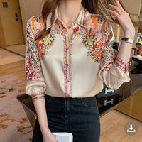Elegant office and casual ladies shirts Fashion printed Women Blouses Long sleeve Tops