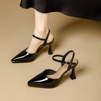 High Heels Sandals Women Fashion Solid Color Heels Sandals Pointed Toe Stiletto Ladies Commuting Single Shoes