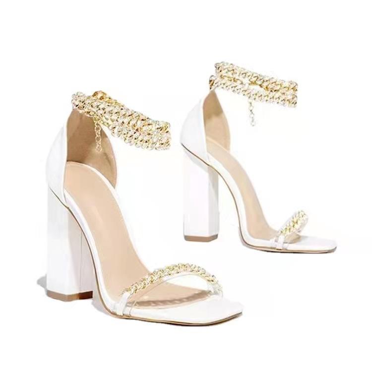 Block Heeled formal Sandals Shallow Mouth Female Shoe Open Toe Block heel Fashion Girls Low Peep Clear