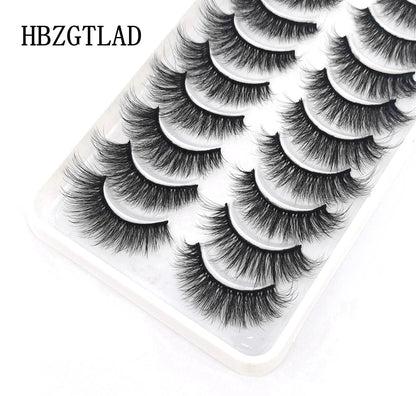 10 pairs natural long 3D mink false eyelashes fake lashes makeup kit Mink Lashes extension eye lashes short eyelashes Natalia Home Fashion    Natalia Home Fashion