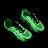 Women's Mesh Dad Shoes Breathable Running Sports Sneakers Hollow out Casual Glow in Dark Chunky Rubber Sole