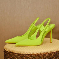 Women Sling back Sandals Pointed Toe Slip on Thin High Heel Ladies Elegant Pumps Shoes Sandals
