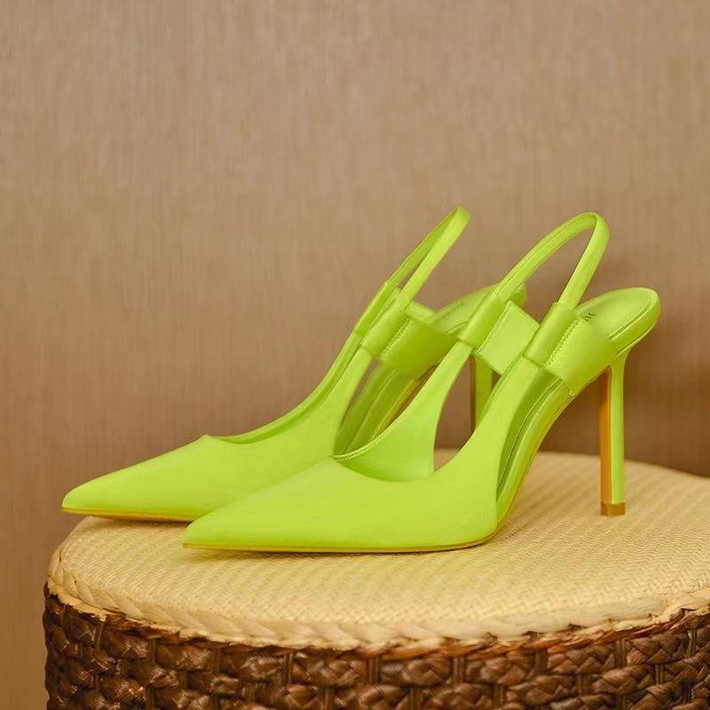 Women Sling back Sandals Pointed Toe Slip on Thin High Heel Ladies Elegant Pumps Shoes Sandals