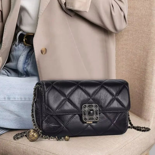 Chic Women's Crossbody Bag Trendy Autumn/Winter Vintage High-End Feel Versatile Small Square Bag