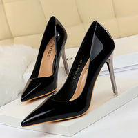 Women 10.5cm High Heels Valentine Pumps Luxury Glossy Stripper Stiletto Wedding Bridal Fetish Shoes