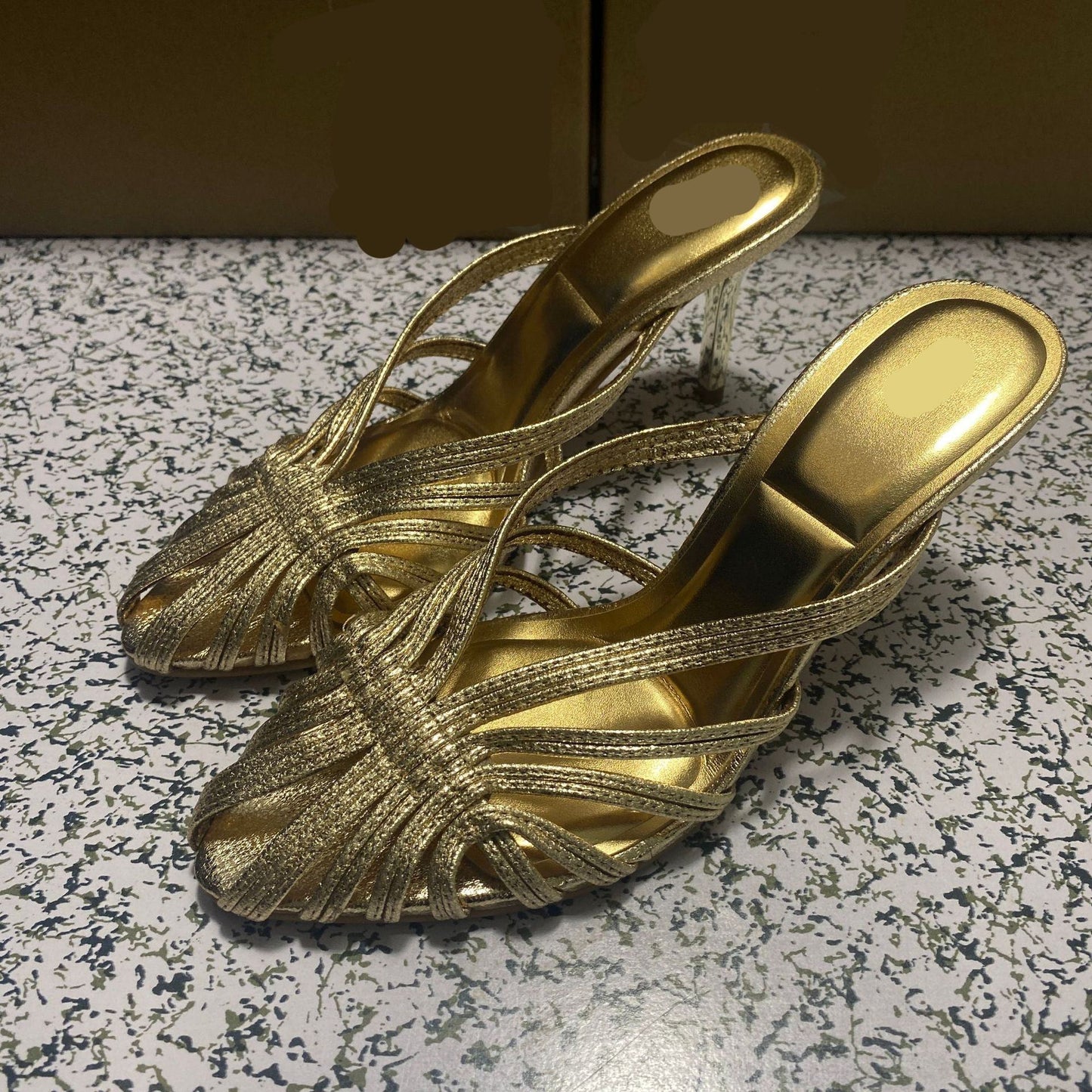 High Heels Summer Women Roman Sandals Casual Elegant Stiletto Breathable Hollow Design Female Party Mules Shoes - Natalia Home Fashion