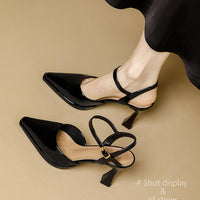 High Heels Sandals Women Fashion Solid Color Heels Sandals Pointed Toe Stiletto Ladies Commuting Single Shoes