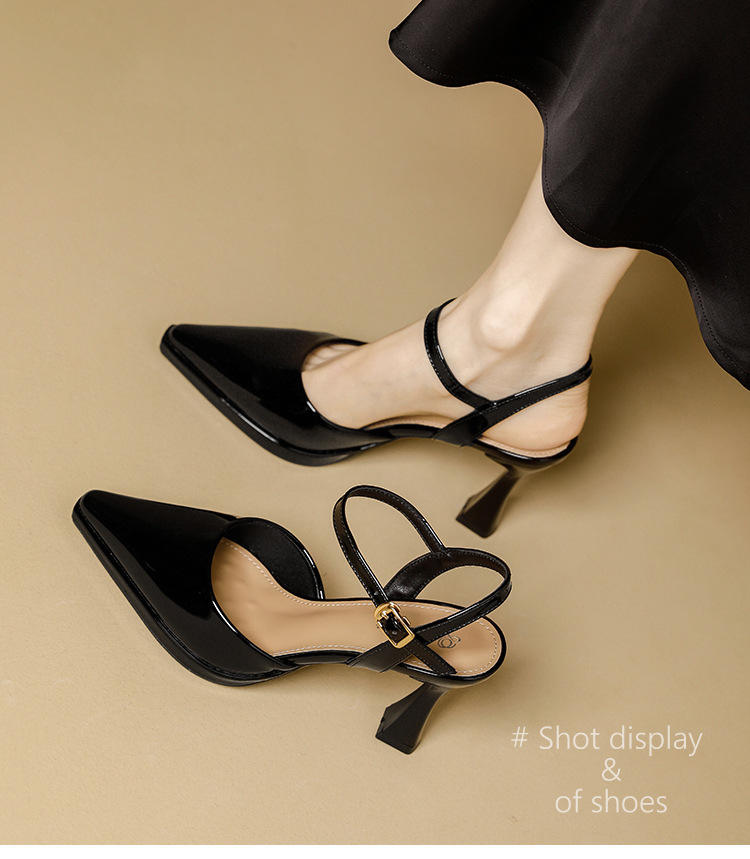 High Heels Sandals Women Fashion Solid Color Heels Sandals Pointed Toe Stiletto Ladies Commuting Single Shoes