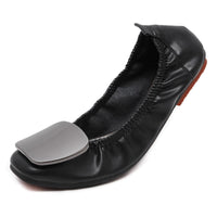 Light Metal buckle roll-up flats ladies shoes cozy moccasins sequined cloth foldable ballet flats
