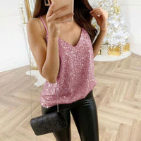 Women Halter Rhinestones Bling Tank Tops Shiny Beach Bralette Party Club Gold Metal Diamond-Studded Camisole Top for Ladies