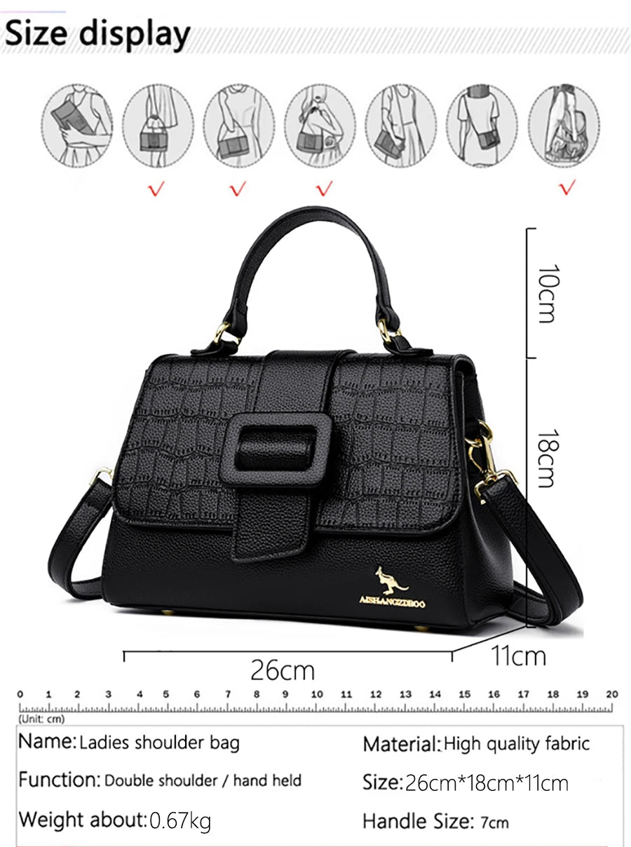 Large Capacity Casual Tote Bag Leather Shoulder Crossbody Bags for Women Designer Handbag