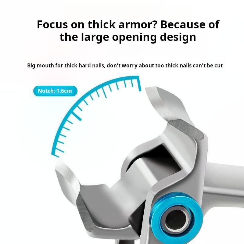 Nail Clippers Wide Jaw Opening Stainless Steel Toe Fingernail Clipper Thick Hard Toenail Cutter Manicure Scissors tools