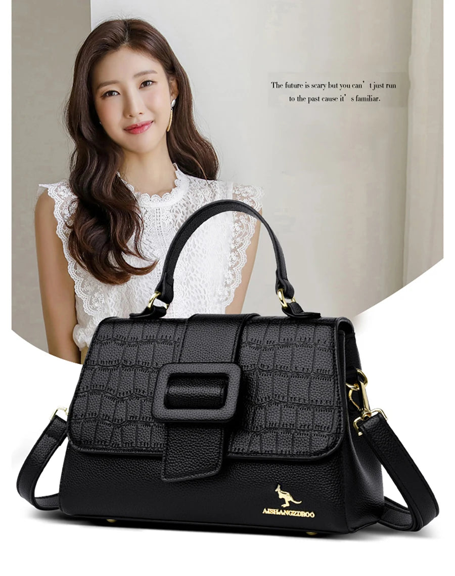 Large Capacity Casual Tote Bag Leather Shoulder Crossbody Bags for Women Designer Handbag