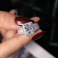 HOYON Pure Natural White 3 Carats Moissanite Gemstone S925 Silver color Ring for Women Anillos De Jewelry Bizuteria Rings Natalia Home Fashion    Natalia Home Fashion