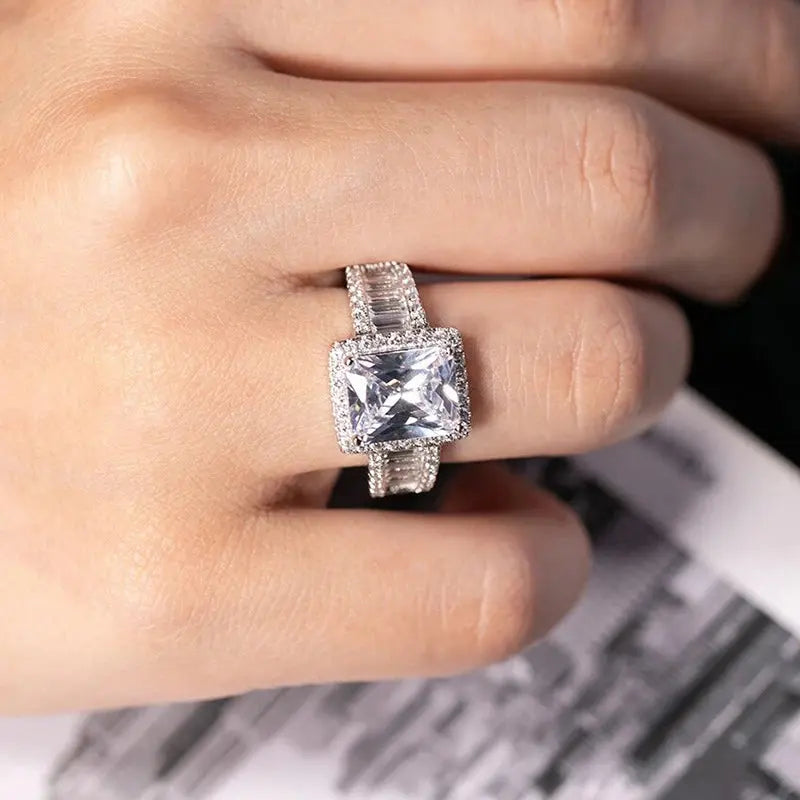 HOYON Pure Natural White 3 Carats Moissanite Gemstone S925 Silver color Ring for Women Anillos De Jewelry Bizuteria Rings Natalia Home Fashion    Natalia Home Fashion