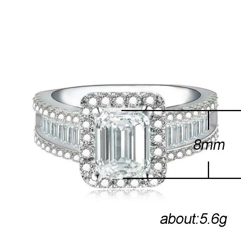 HOYON Pure Natural White 3 Carats Moissanite Gemstone S925 Silver color Ring for Women Anillos De Jewelry Bizuteria Rings Natalia Home Fashion    Natalia Home Fashion