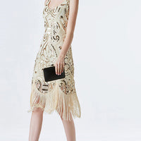 Fashion Women Dresses Flower Embroidered Beads Casual Dress Sequin Tassel Evening Party Dress