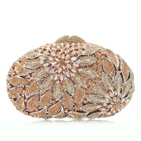 Luxury Crystal Clutch Purse Evening Bags Clutches Rhinestone Women Party Bag Diamond Leaves Shoulder Bags