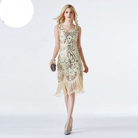 Fashion Women Dresses Flower Embroidered Beads Casual Dress Sequin Tassel Evening Party Dress